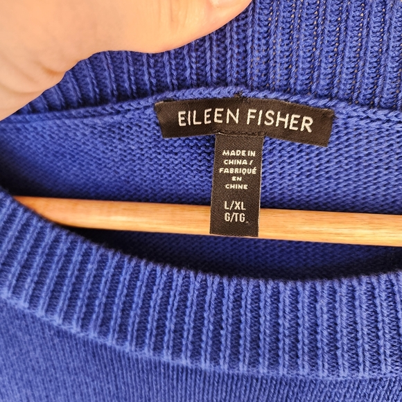 Eileen Fisher blue linen blend sweater - Picture 5 of 12